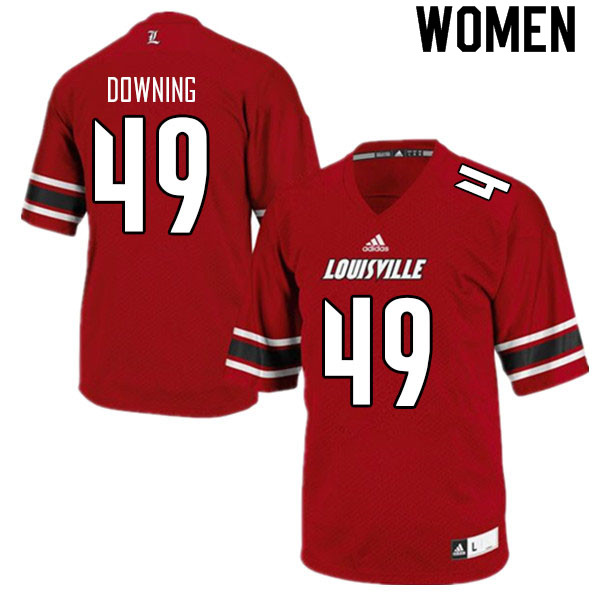 Women #49 Isiah Downing Louisville Cardinals College Football Jerseys Sale-Red - Click Image to Close